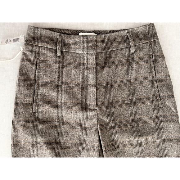Aritzia Sz 8 Tie Front Glenn Plaid Trouser Pant Wool Stretch Office Academia NWT - Picture 5 of 13